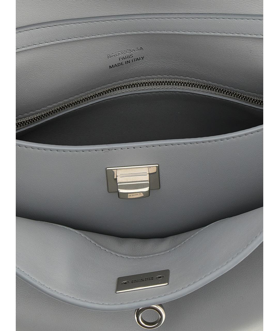 BALENCIAGA Серая кожаная сумка тоут, фото 4