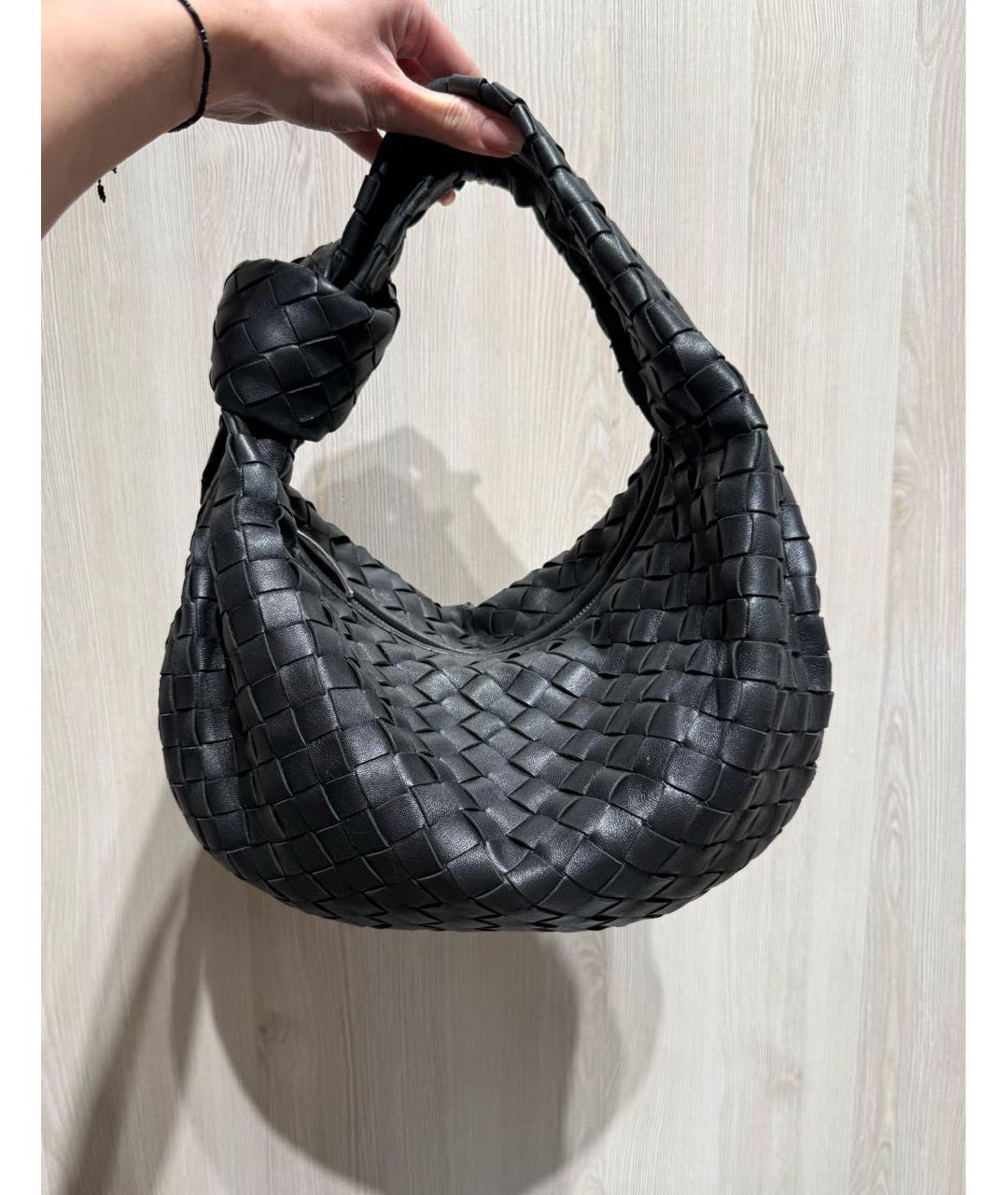 BOTTEGA VENETA Черная кожаная сумка через плечо, фото 9