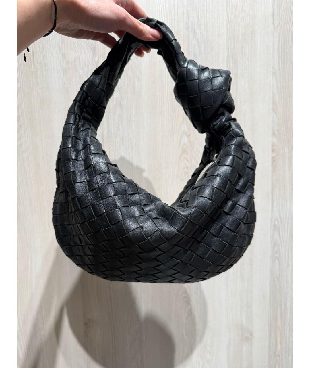 BOTTEGA VENETA Черная кожаная сумка через плечо, фото 2