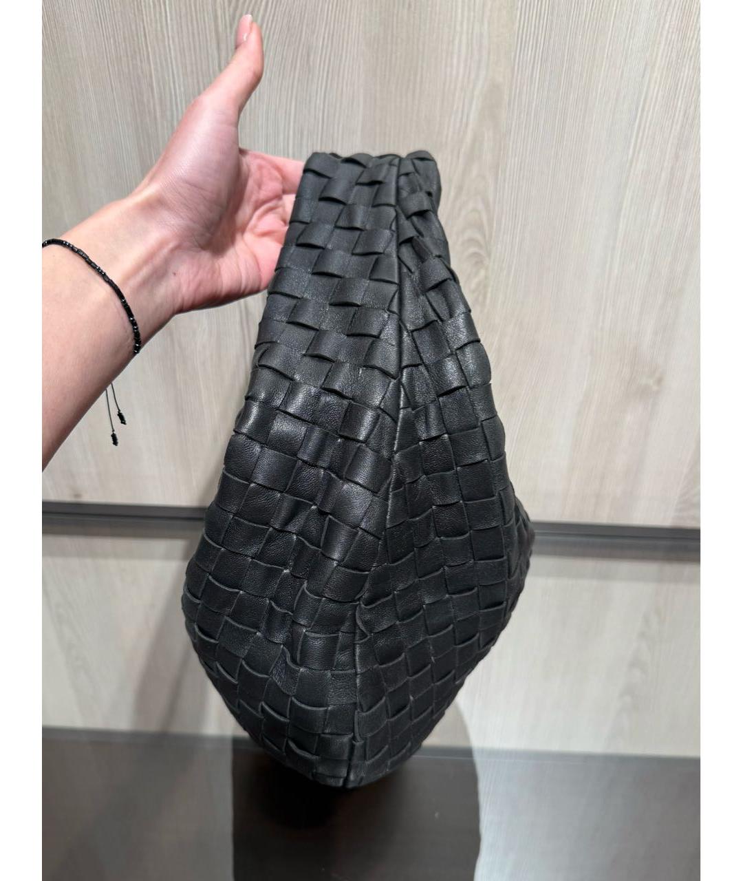 BOTTEGA VENETA Черная кожаная сумка через плечо, фото 4