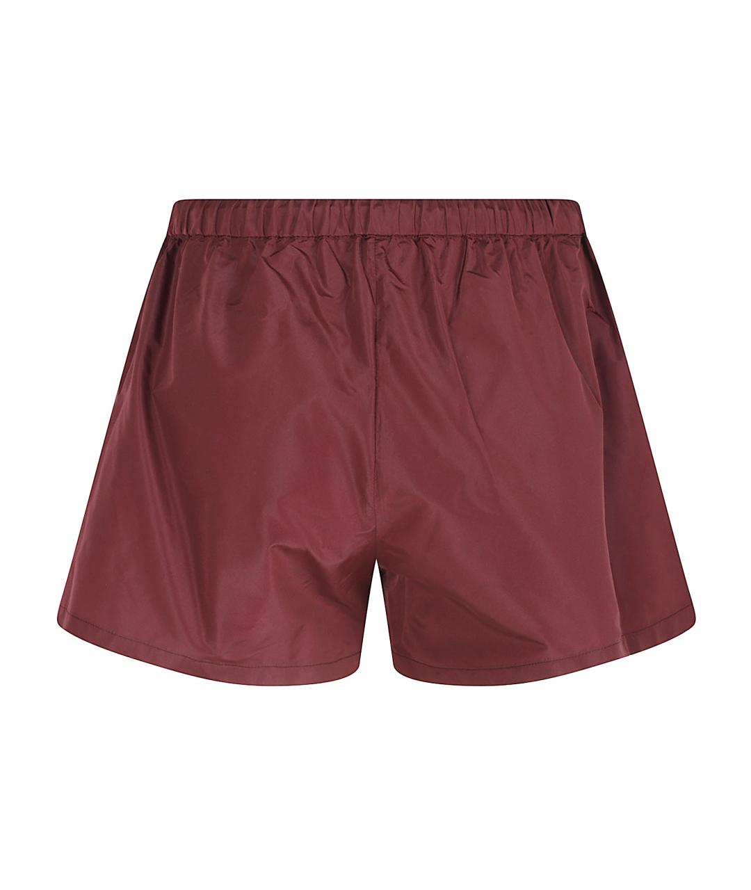 MIU MIU Бордовые полиэстеровые шорты, фото 3