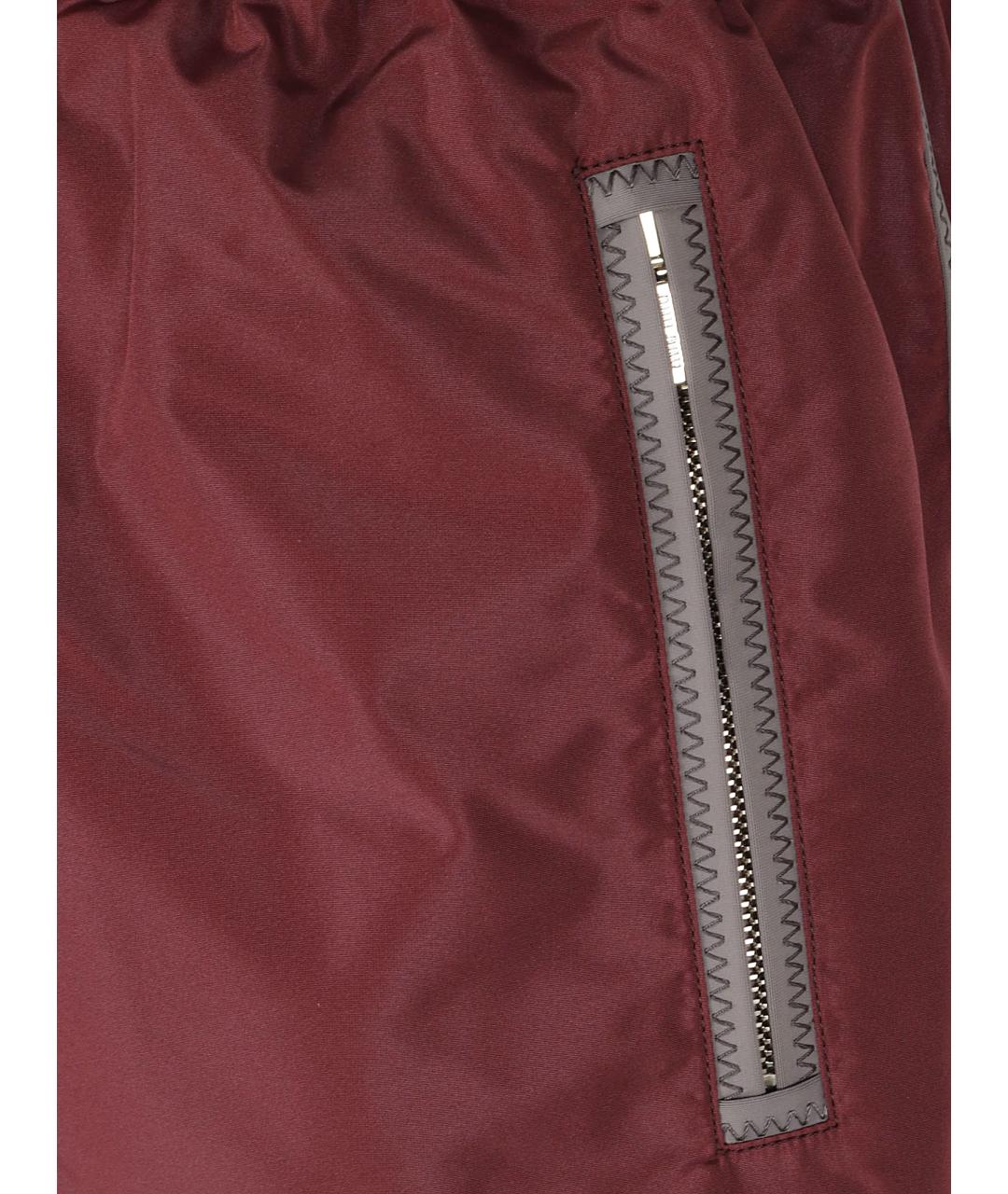 MIU MIU Бордовые полиэстеровые шорты, фото 2