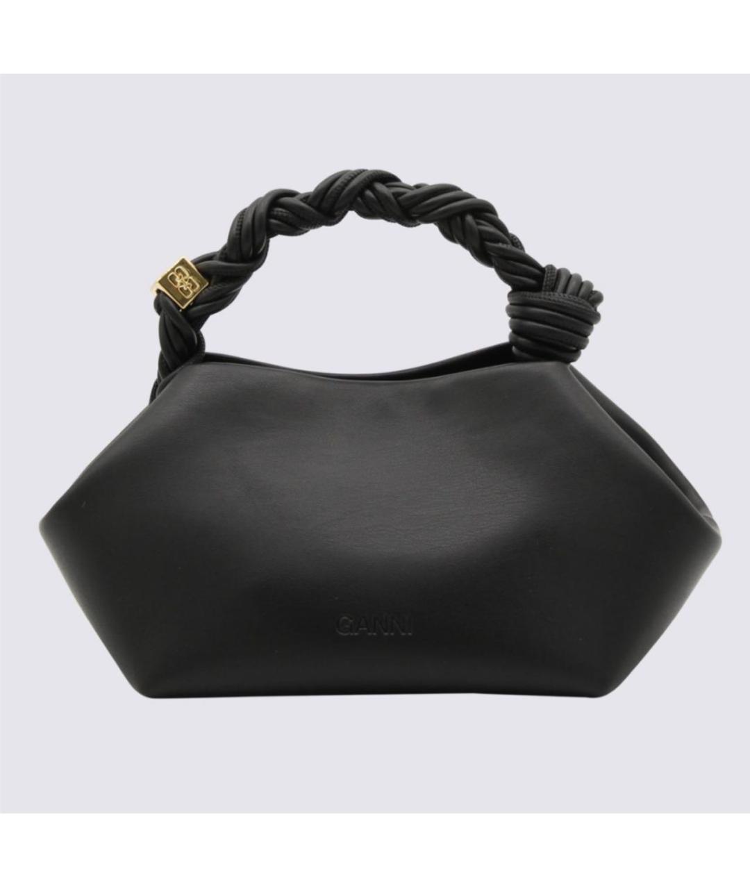 GANNI Черная кожаная сумка через плечо, фото 3