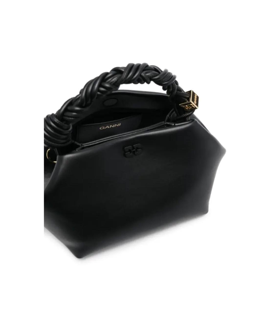 GANNI Черная кожаная сумка через плечо, фото 4