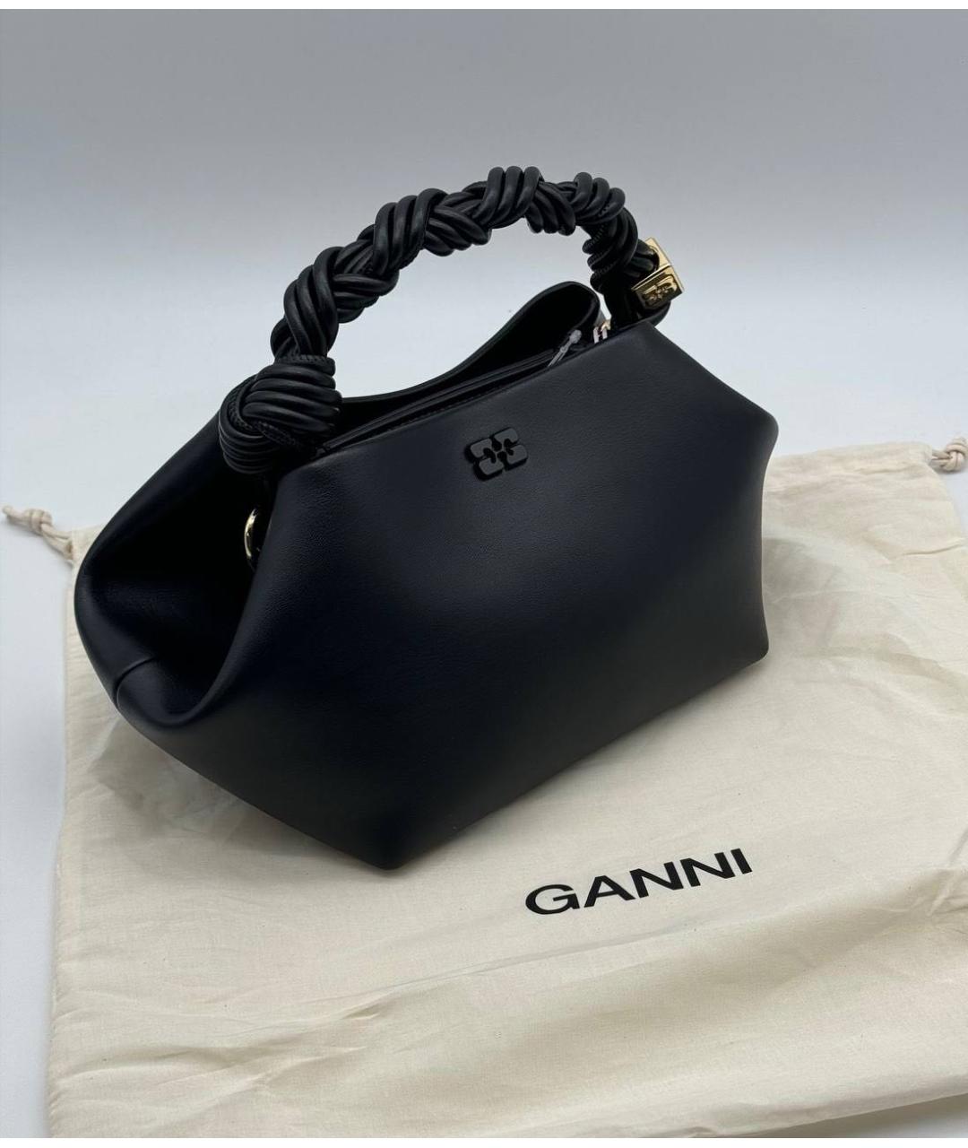 GANNI Черная кожаная сумка через плечо, фото 2