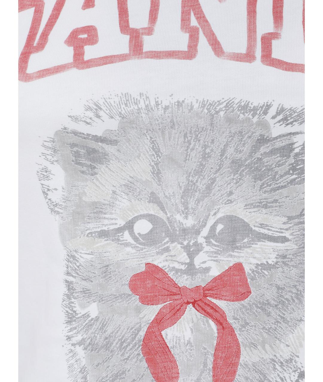 GANNI Белая хлопковая футболка, фото 2