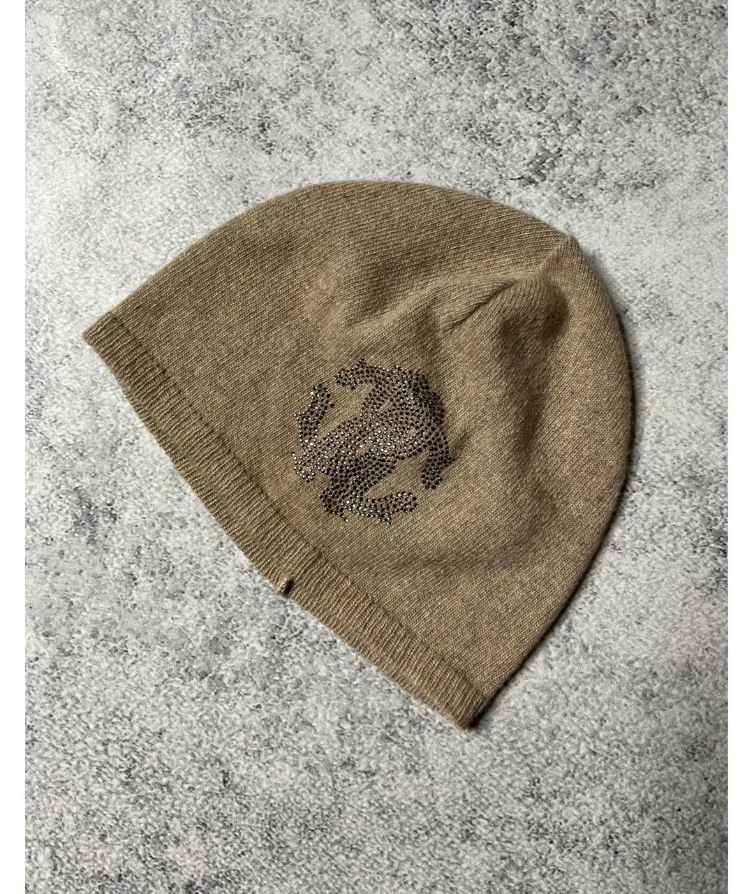 ROBERTO CAVALLI Бежевая кашемировая шапка, фото 7