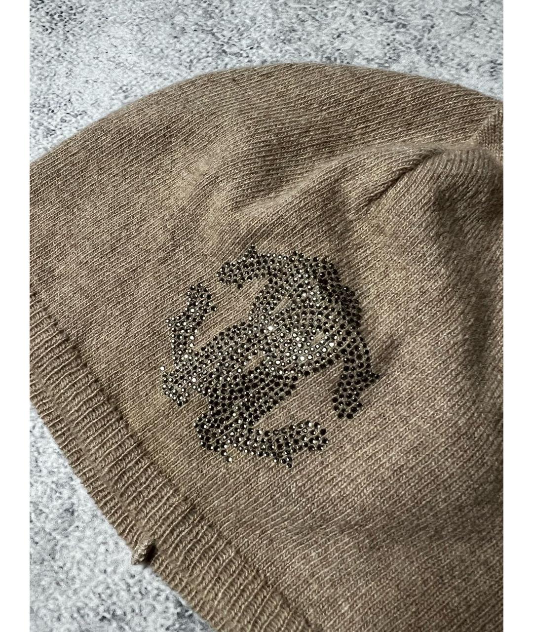 ROBERTO CAVALLI Бежевая кашемировая шапка, фото 5