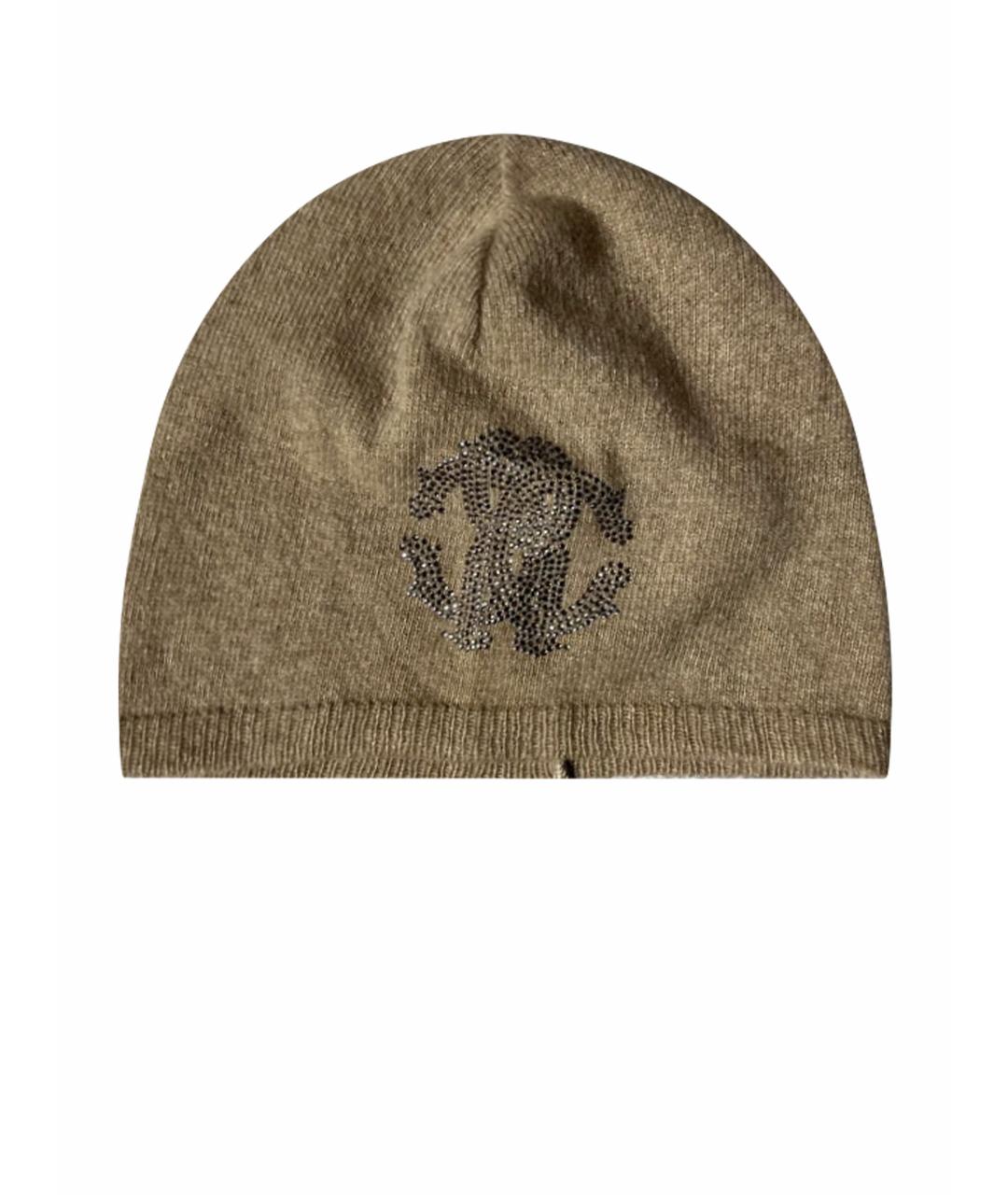 ROBERTO CAVALLI Бежевая кашемировая шапка, фото 1
