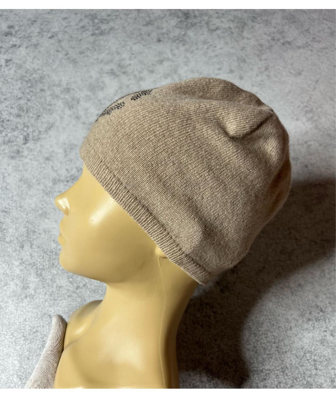 ROBERTO CAVALLI Бежевая кашемировая шапка, фото 4