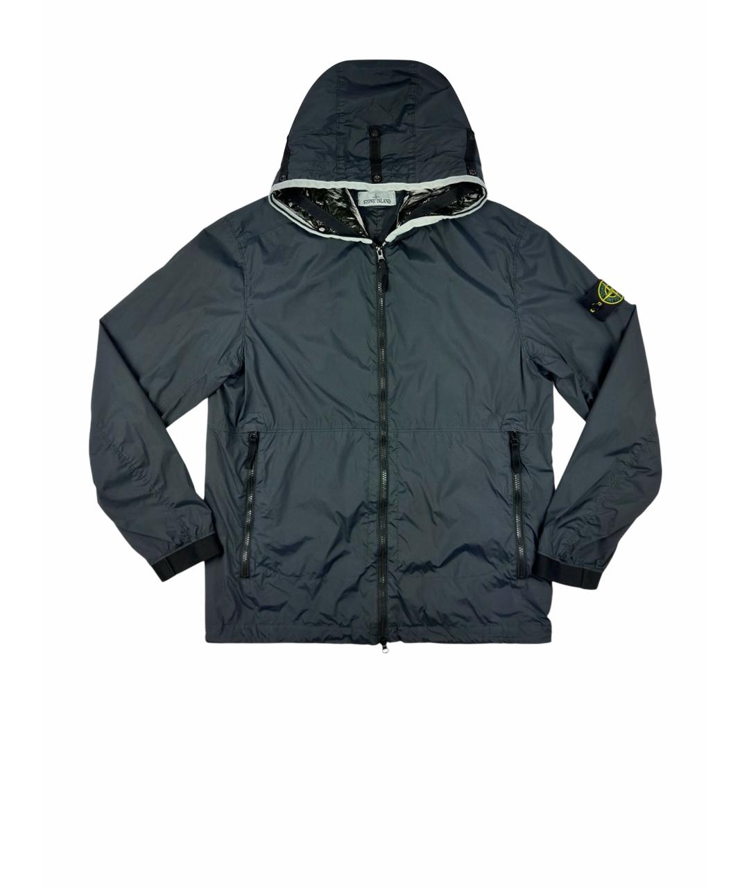 STONE ISLAND Темно-синяя полиамидовая куртка, фото 1