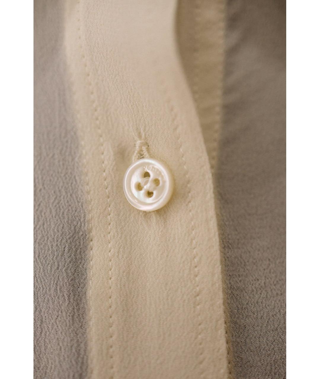 GENTRY PORTOFINO Бежевая шелковая блузы, фото 4