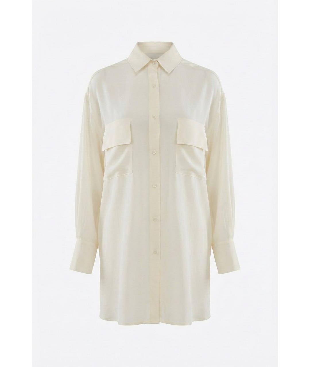 GENTRY PORTOFINO Бежевая шелковая блузы, фото 6