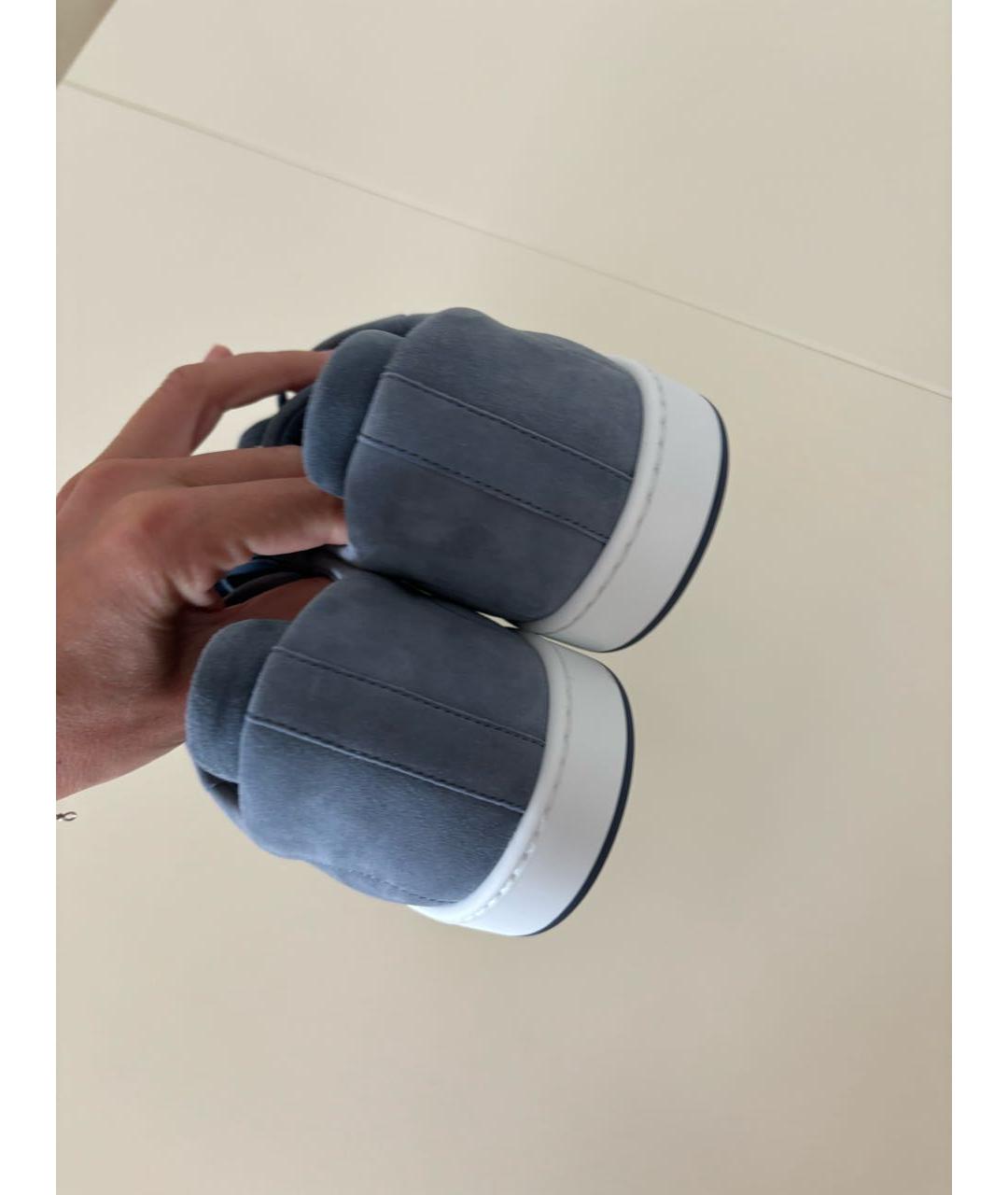 HERMES Синие замшевые кеды, фото 4