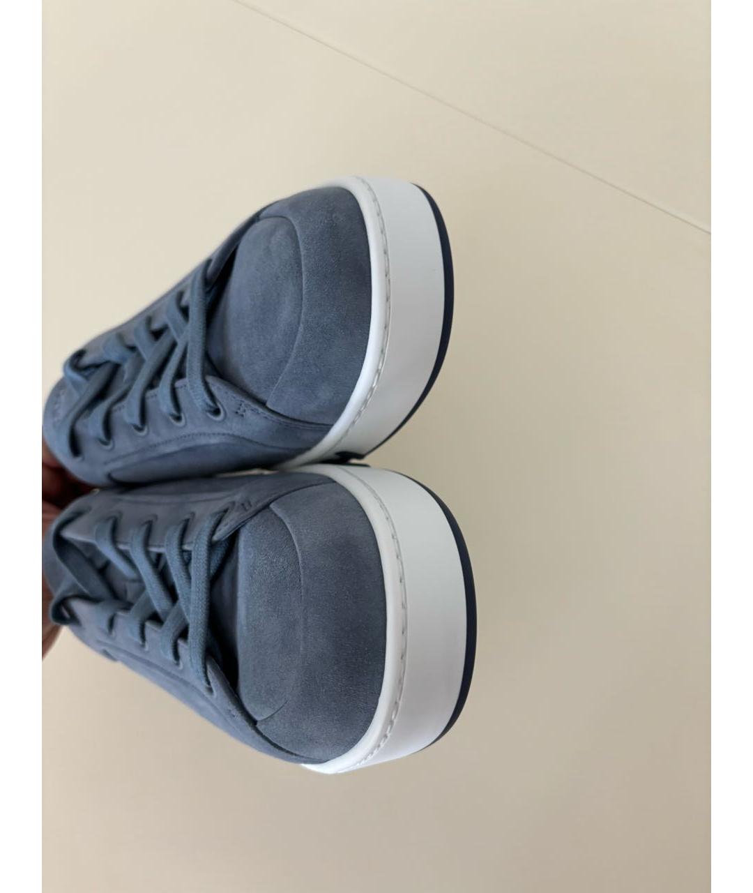 HERMES Синие замшевые кеды, фото 3