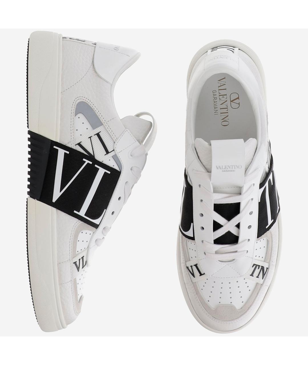VALENTINO Белые кожаные низкие кроссовки / кеды, фото 2