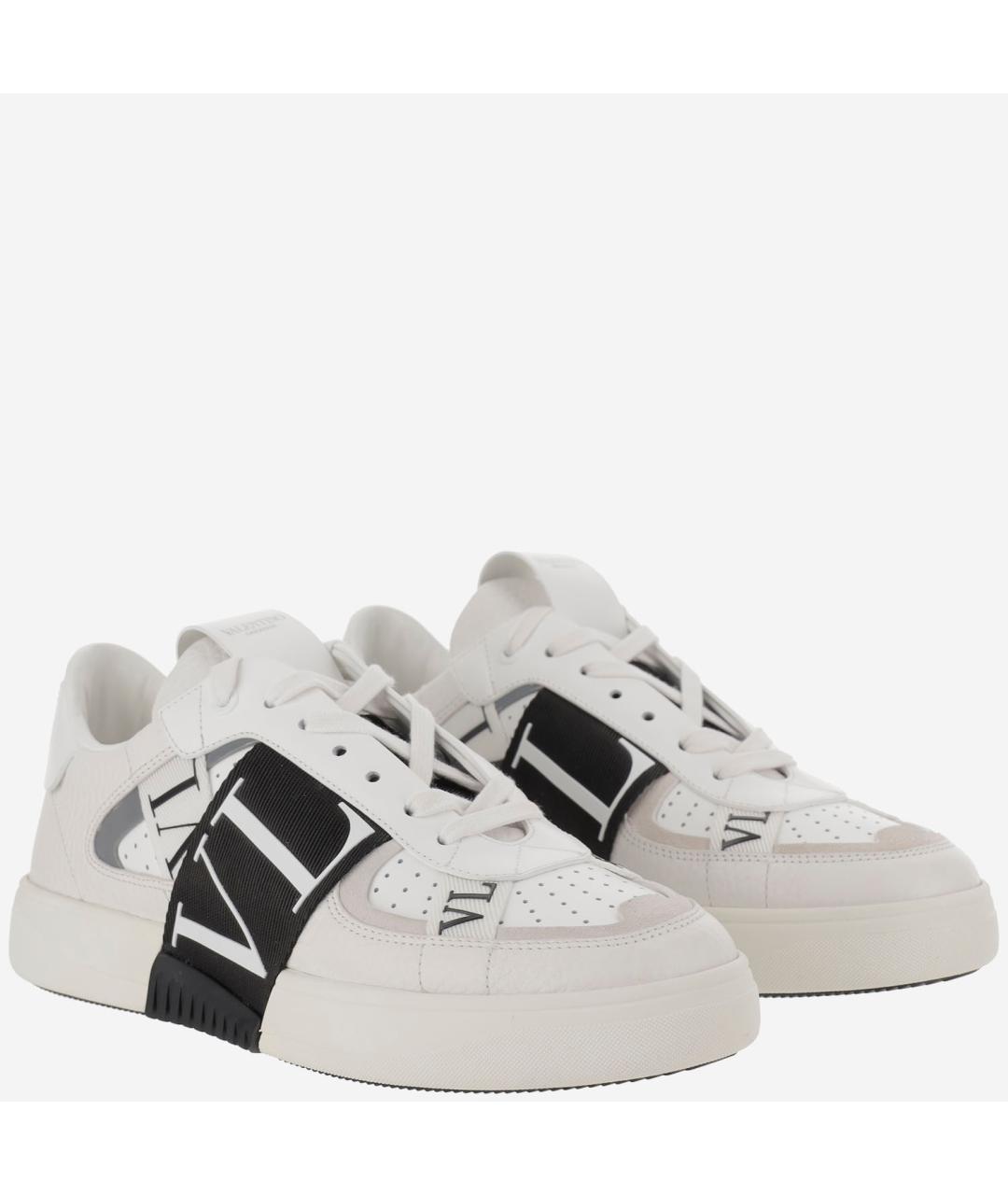 VALENTINO Белые кожаные низкие кроссовки / кеды, фото 3