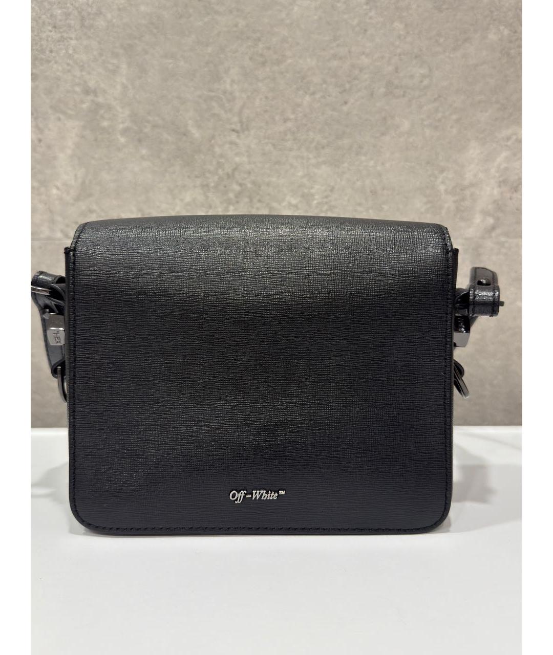OFF-WHITE Черная кожаная сумка через плечо, фото 2