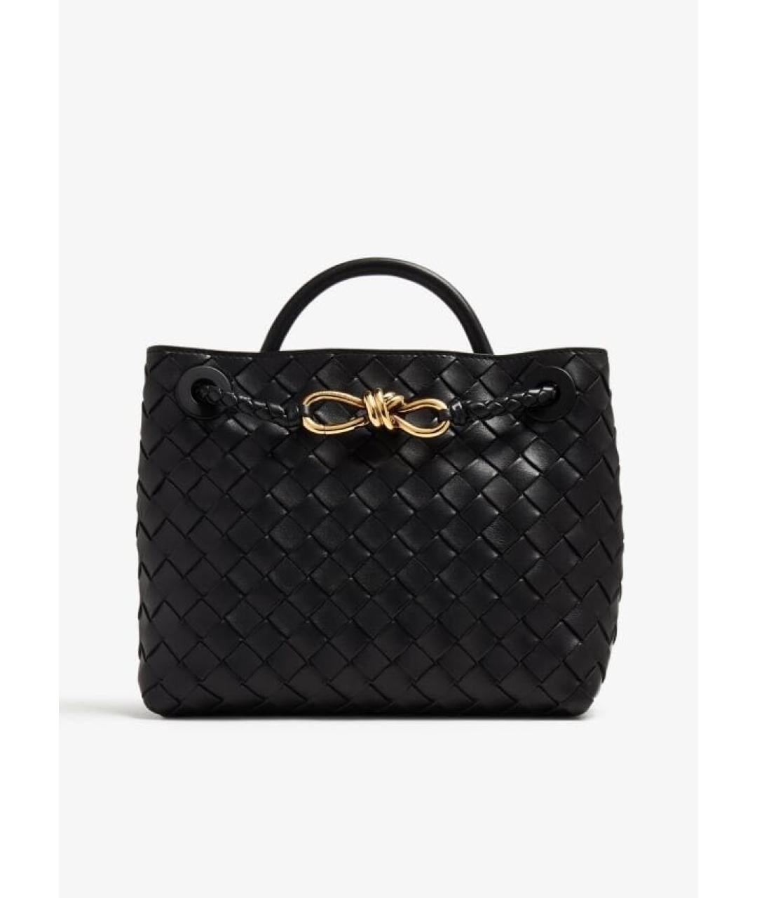 BOTTEGA VENETA Черная кожаная сумка с короткими ручками, фото 9