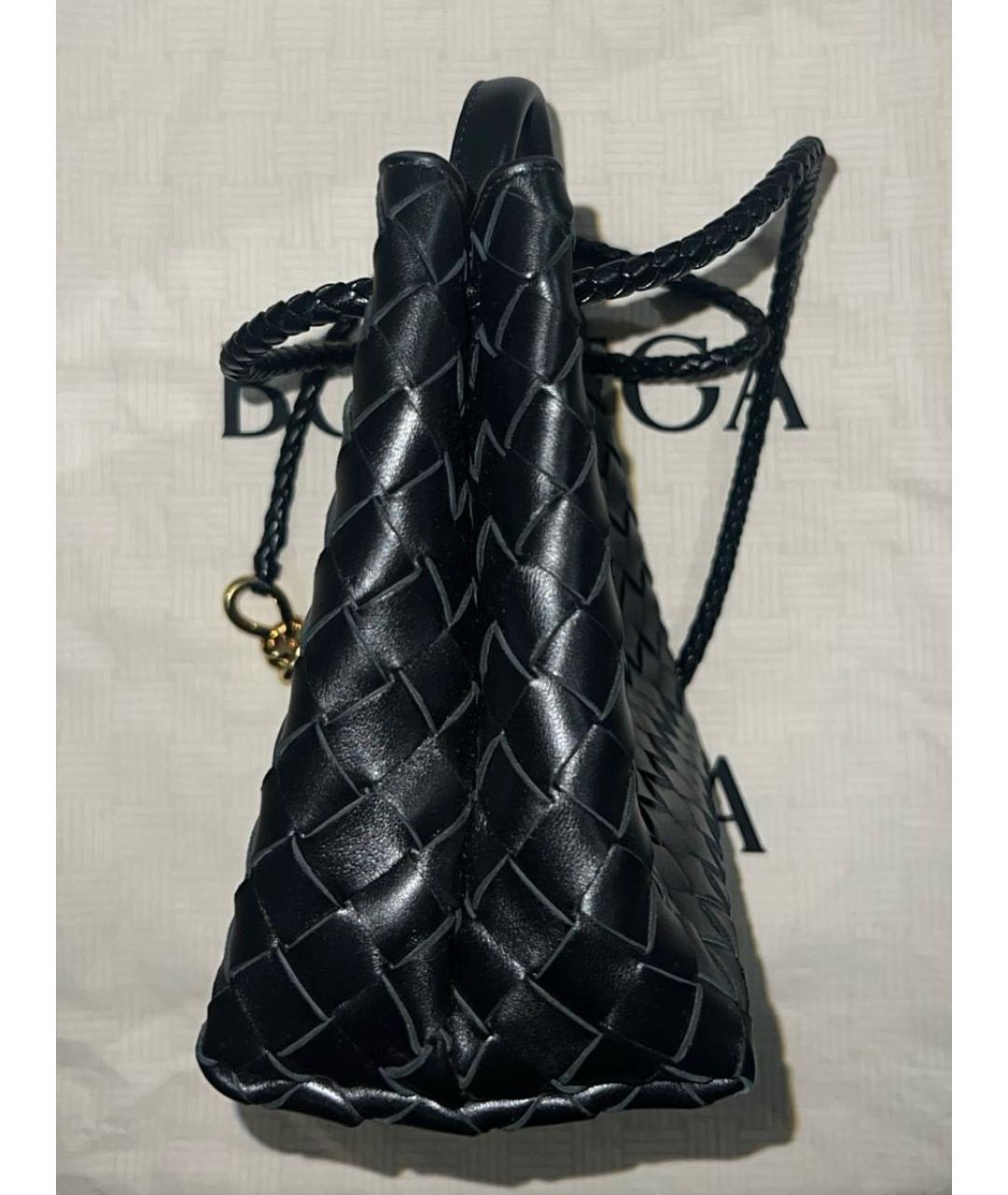 BOTTEGA VENETA Черная кожаная сумка с короткими ручками, фото 2