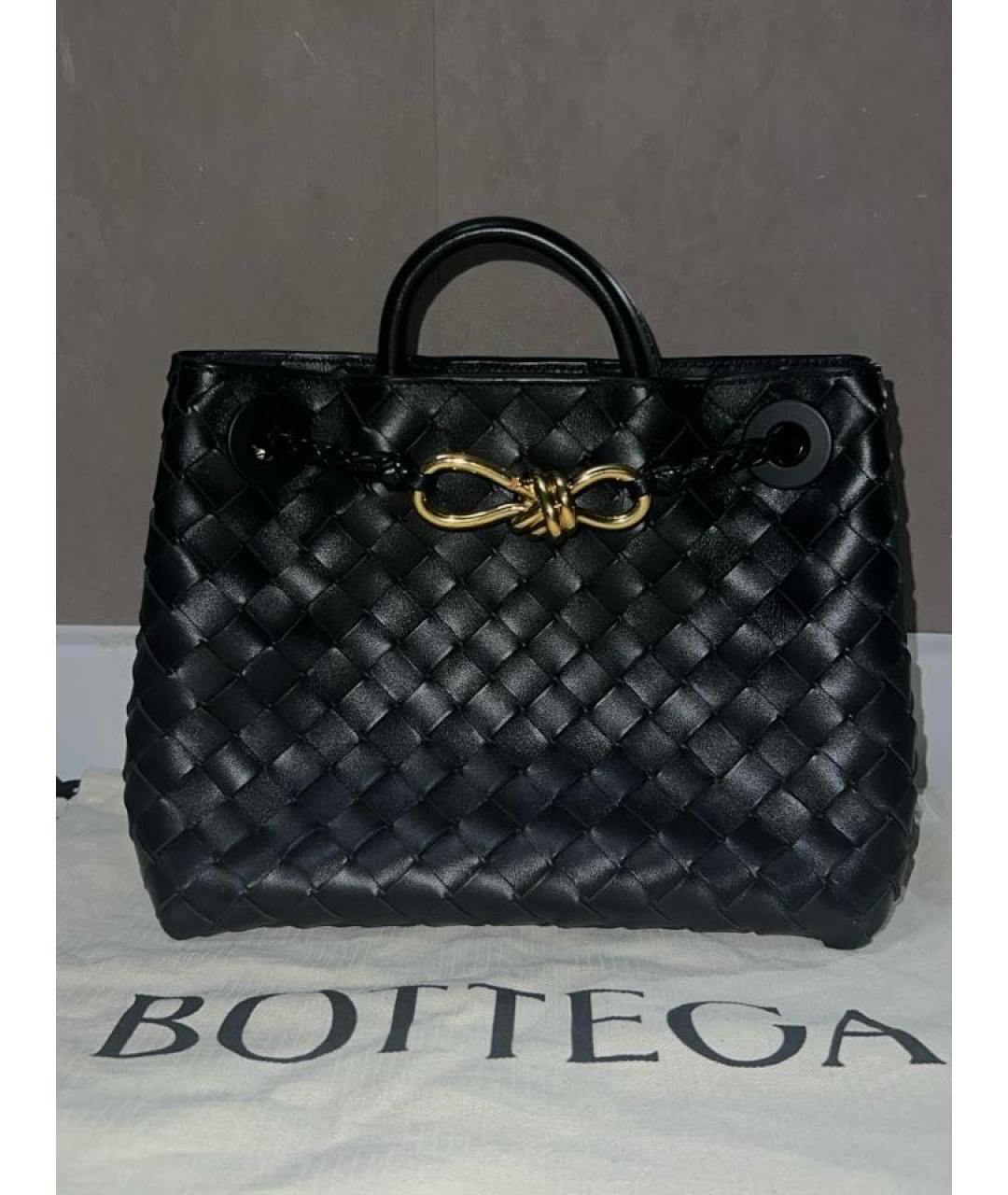 BOTTEGA VENETA Черная кожаная сумка с короткими ручками, фото 8