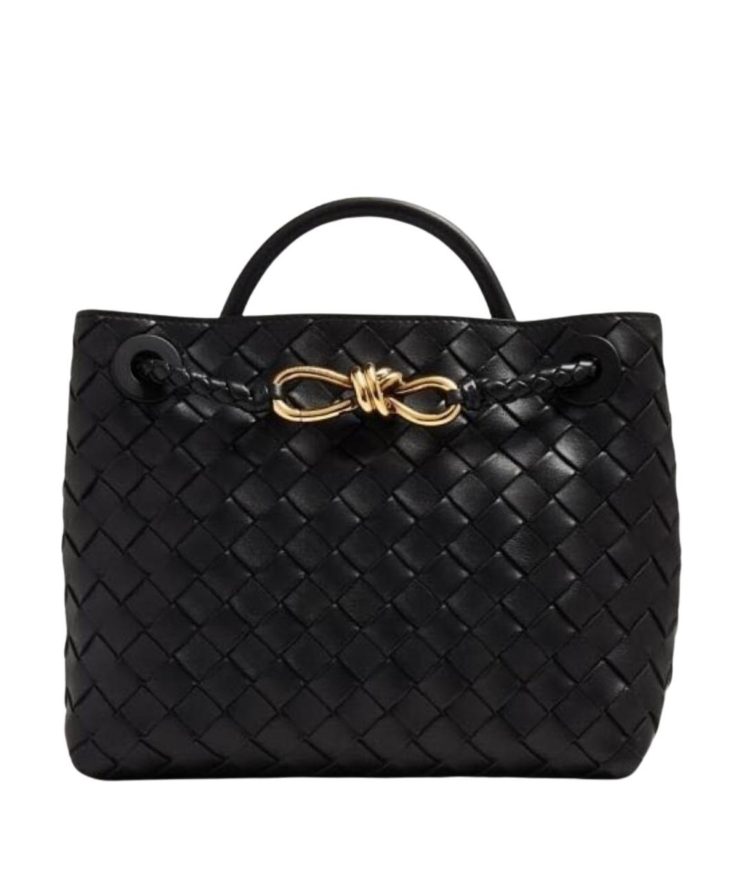 BOTTEGA VENETA Черная кожаная сумка с короткими ручками, фото 1