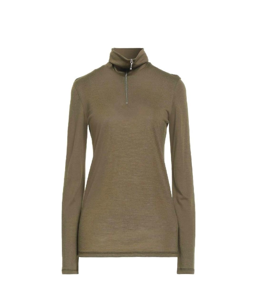 JIL SANDER Хаки шерстяная водолазка, фото 7