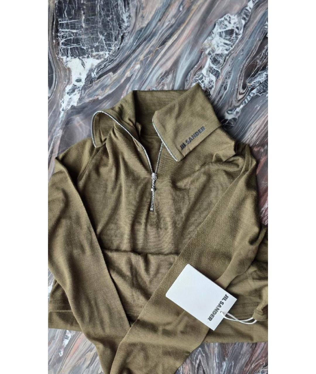 JIL SANDER Хаки шерстяная водолазка, фото 3