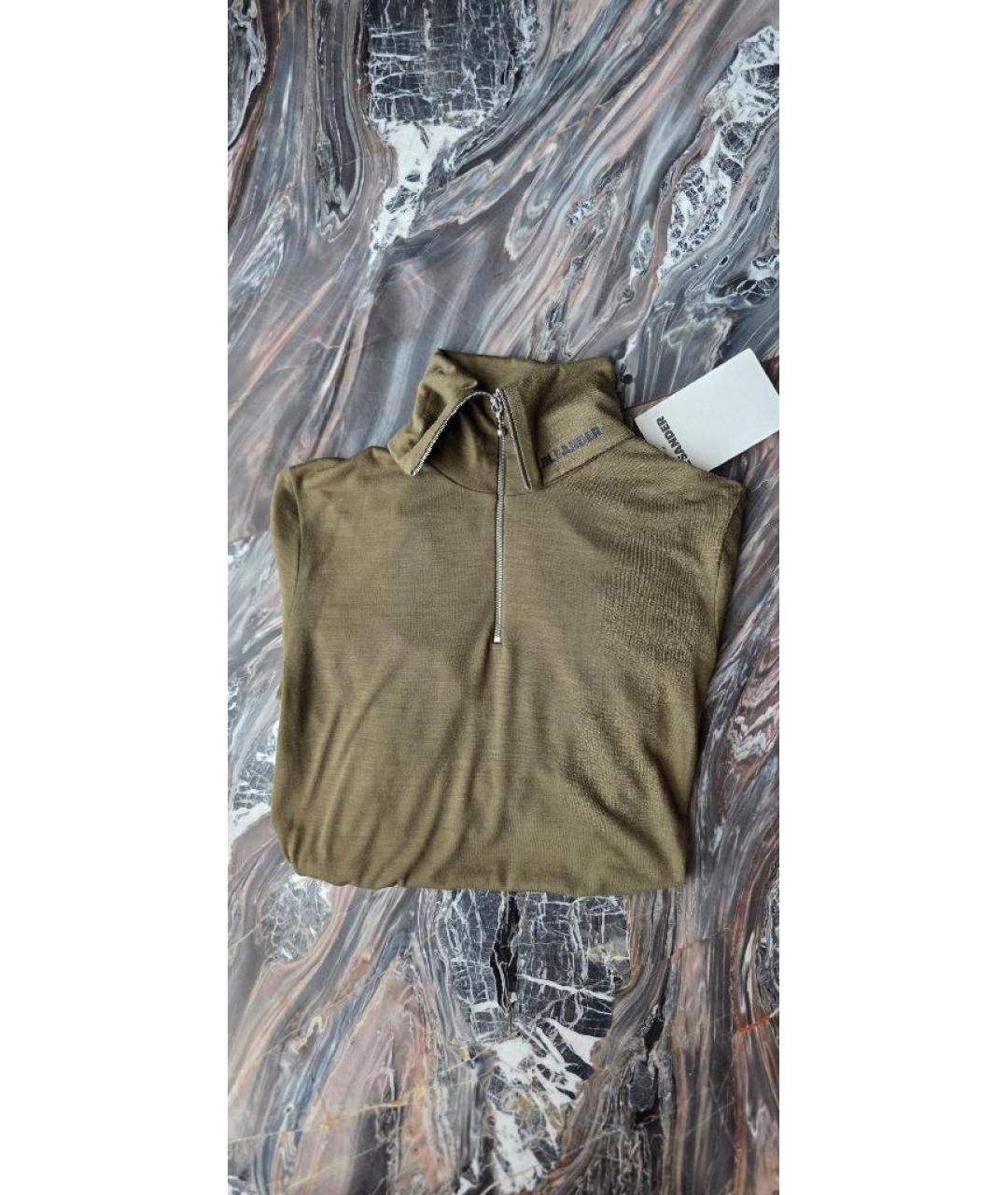 JIL SANDER Хаки шерстяная водолазка, фото 5