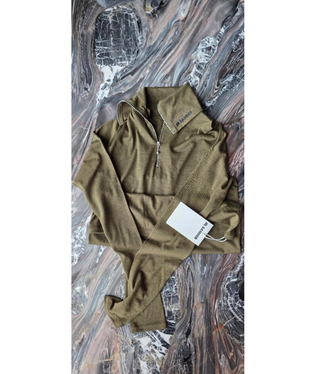 JIL SANDER Хаки шерстяная водолазка, фото 6