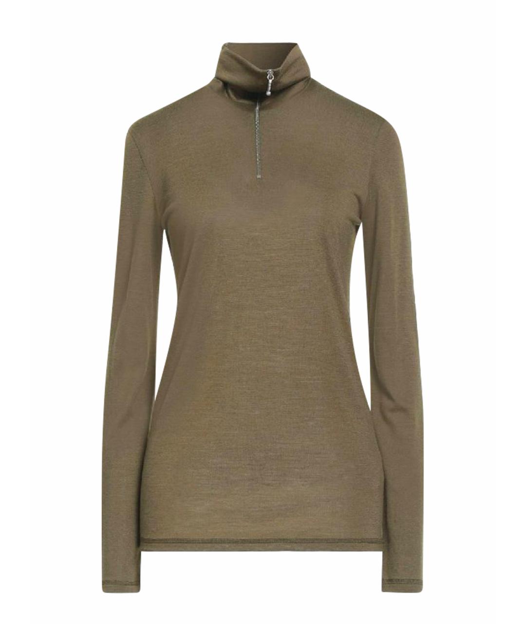 JIL SANDER Хаки шерстяная водолазка, фото 1