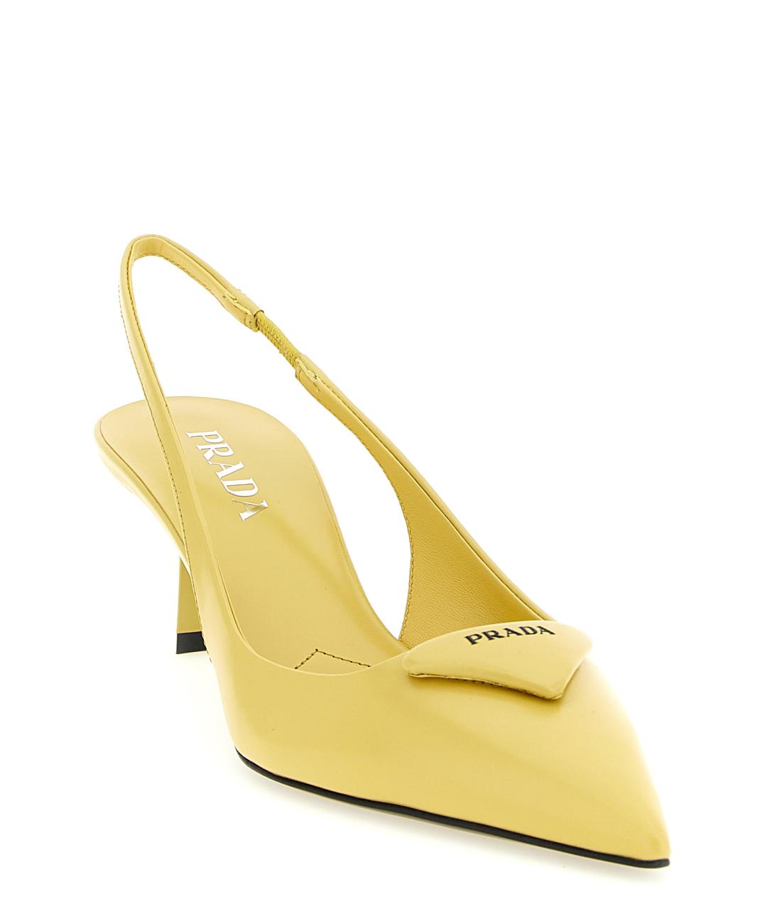 PRADA Желтые кожаные туфли, фото 2