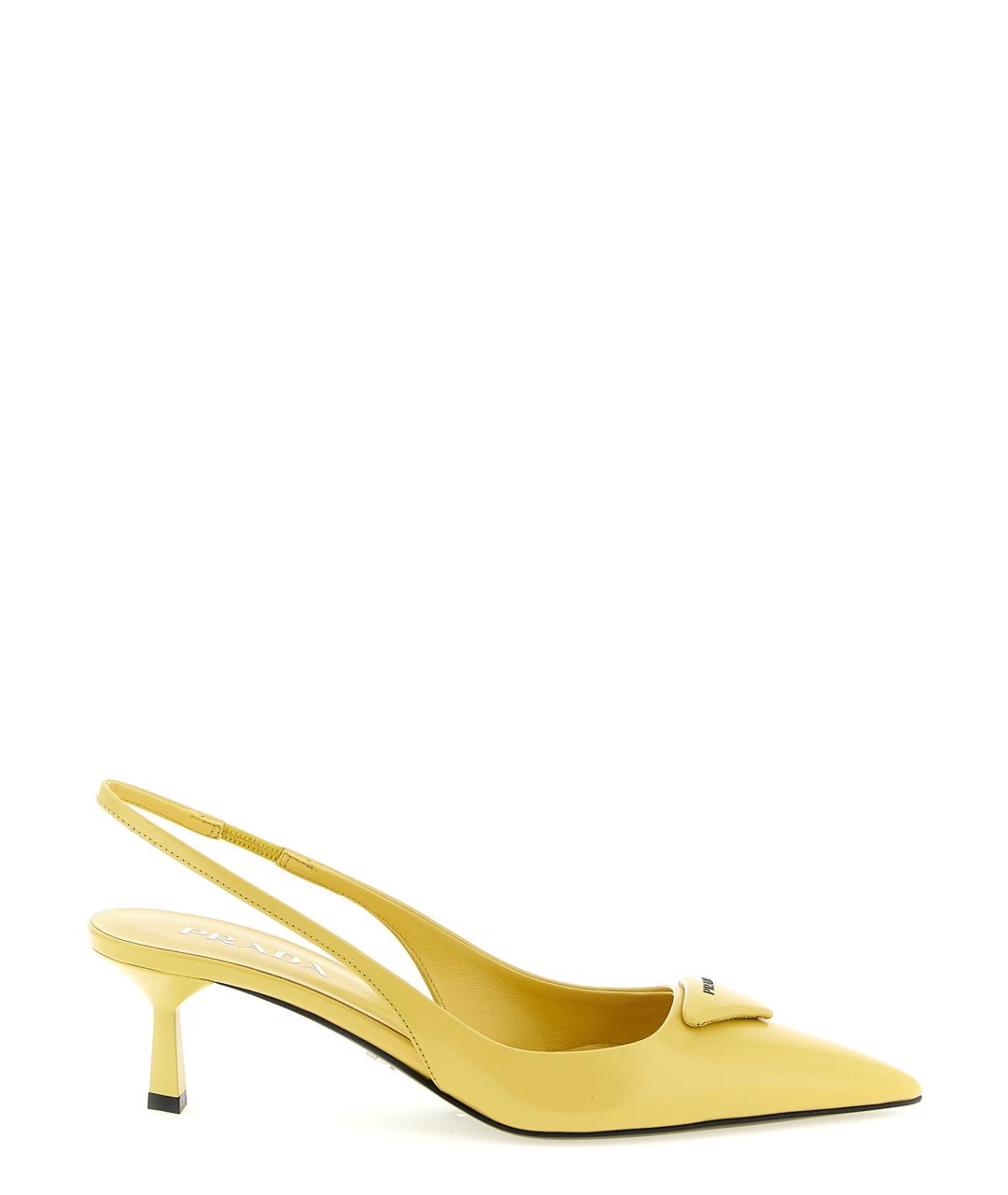 PRADA Желтые кожаные туфли, фото 1