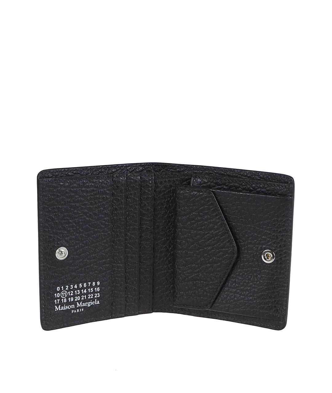 MAISON MARGIELA Черный кожаный кошелек, фото 3