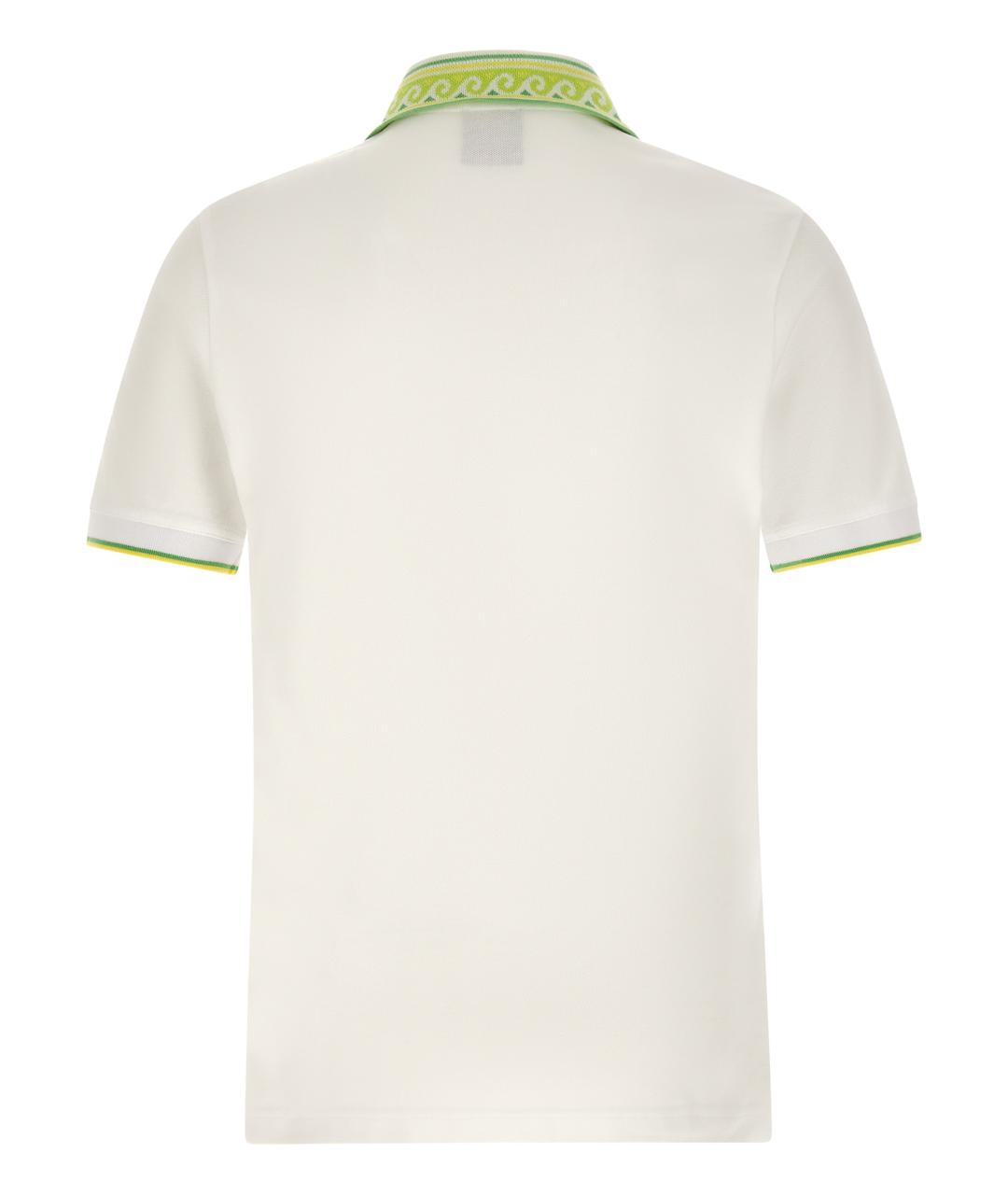 CASABLANCA Белое хлопковое поло с коротким рукавом, фото 2