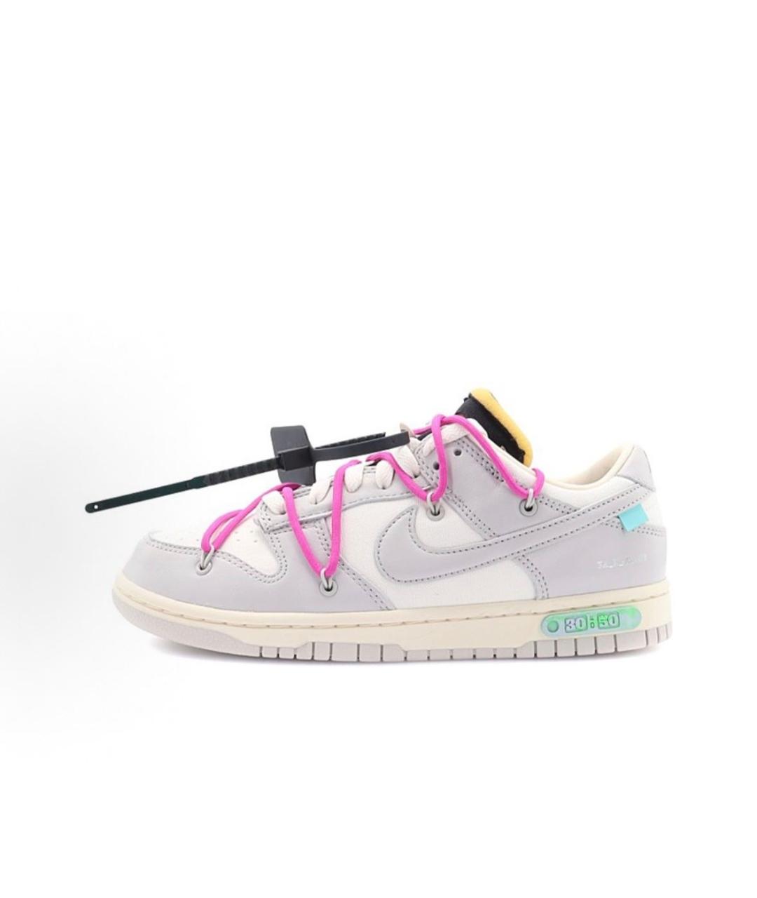 NIKE X OFF-WHITE Серые кожаные кроссовки, фото 3