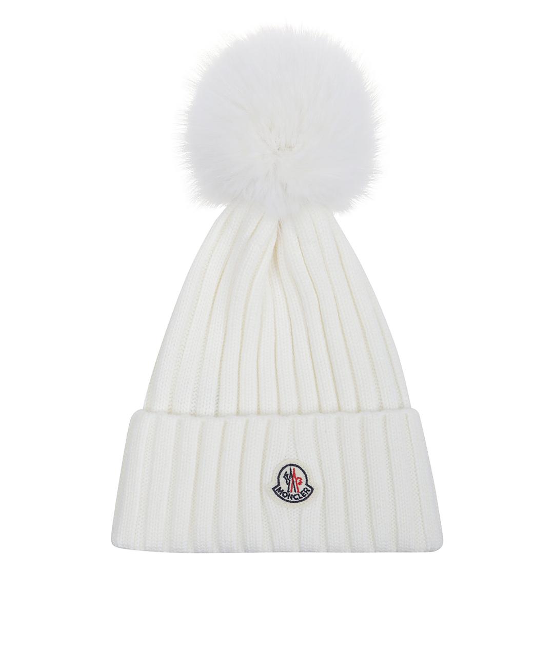 MONCLER Бежевая синтетическая шапка, фото 1