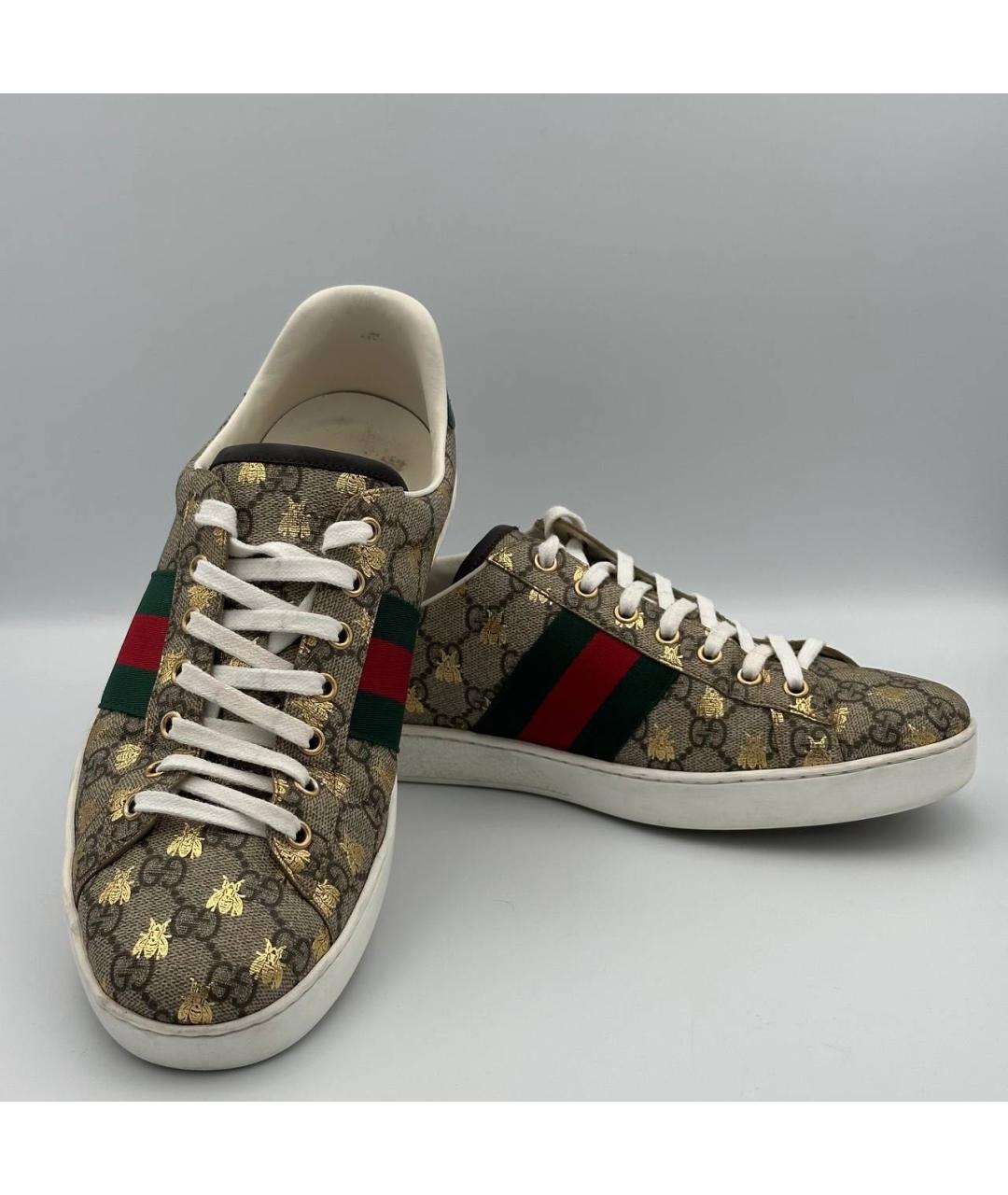 GUCCI Бежевые низкие кроссовки / кеды, фото 4