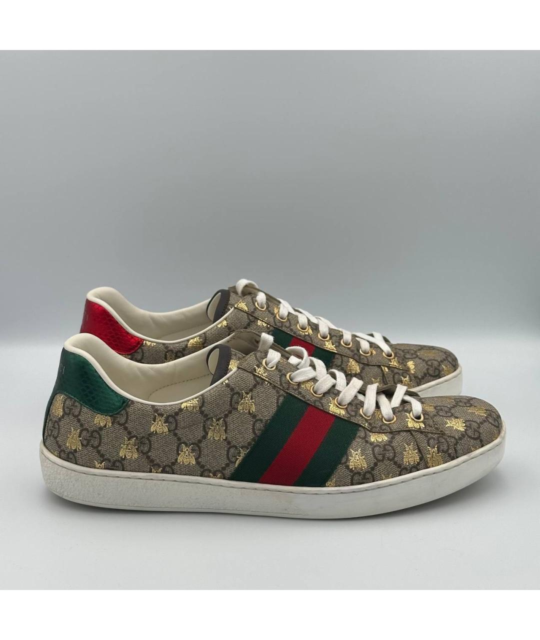 GUCCI Бежевые низкие кроссовки / кеды, фото 6