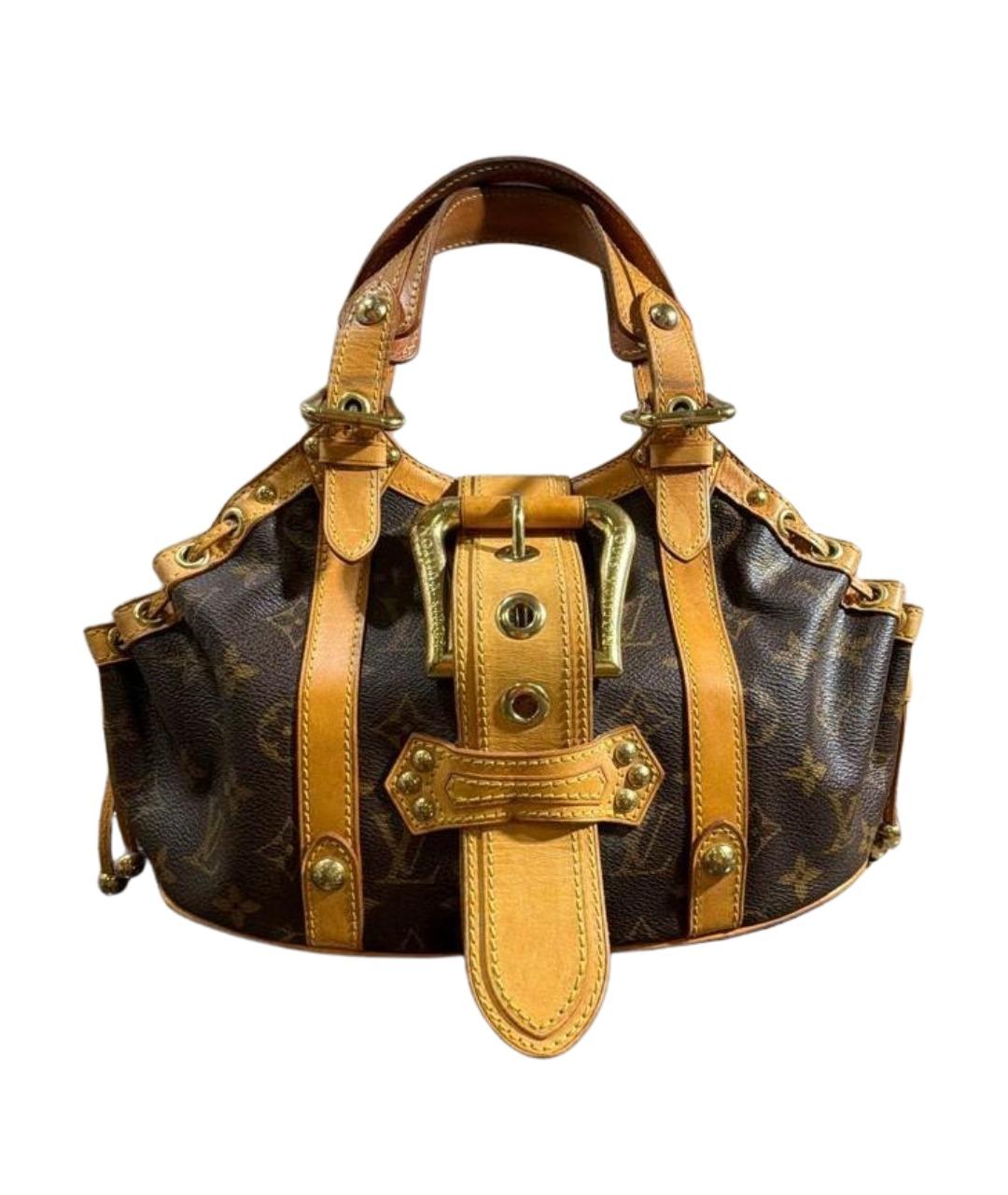 LOUIS VUITTON Коричневая кожаная сумка с короткими ручками, фото 1