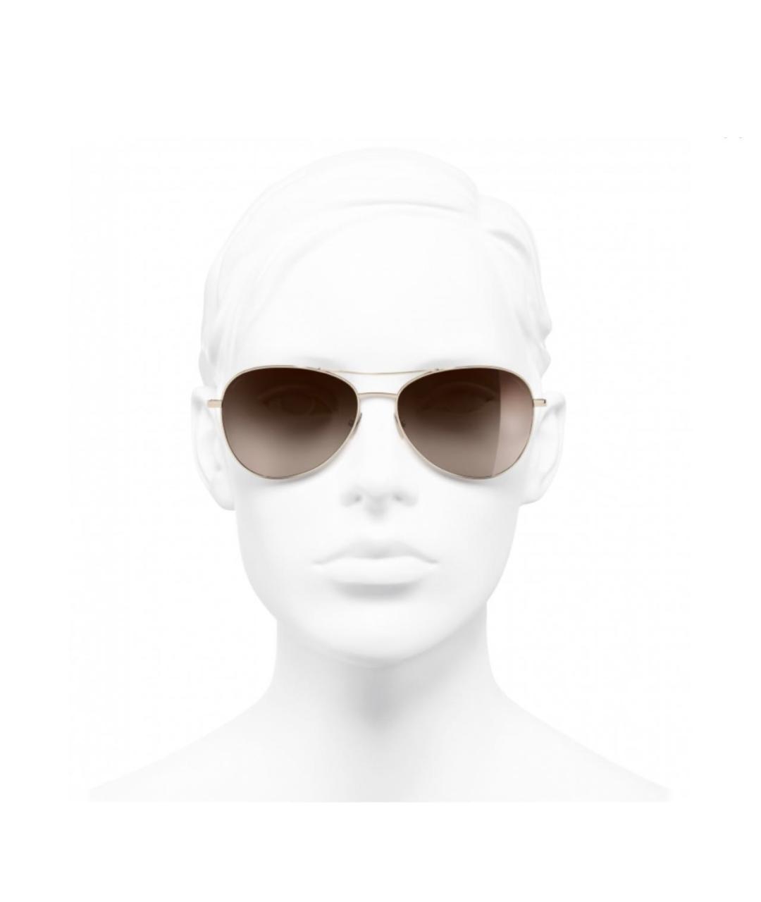 CHANEL Серебряные металлические солнцезащитные очки, фото 2