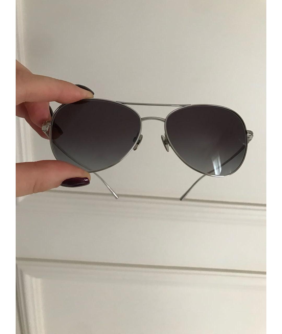 CHANEL Серебряные металлические солнцезащитные очки, фото 6