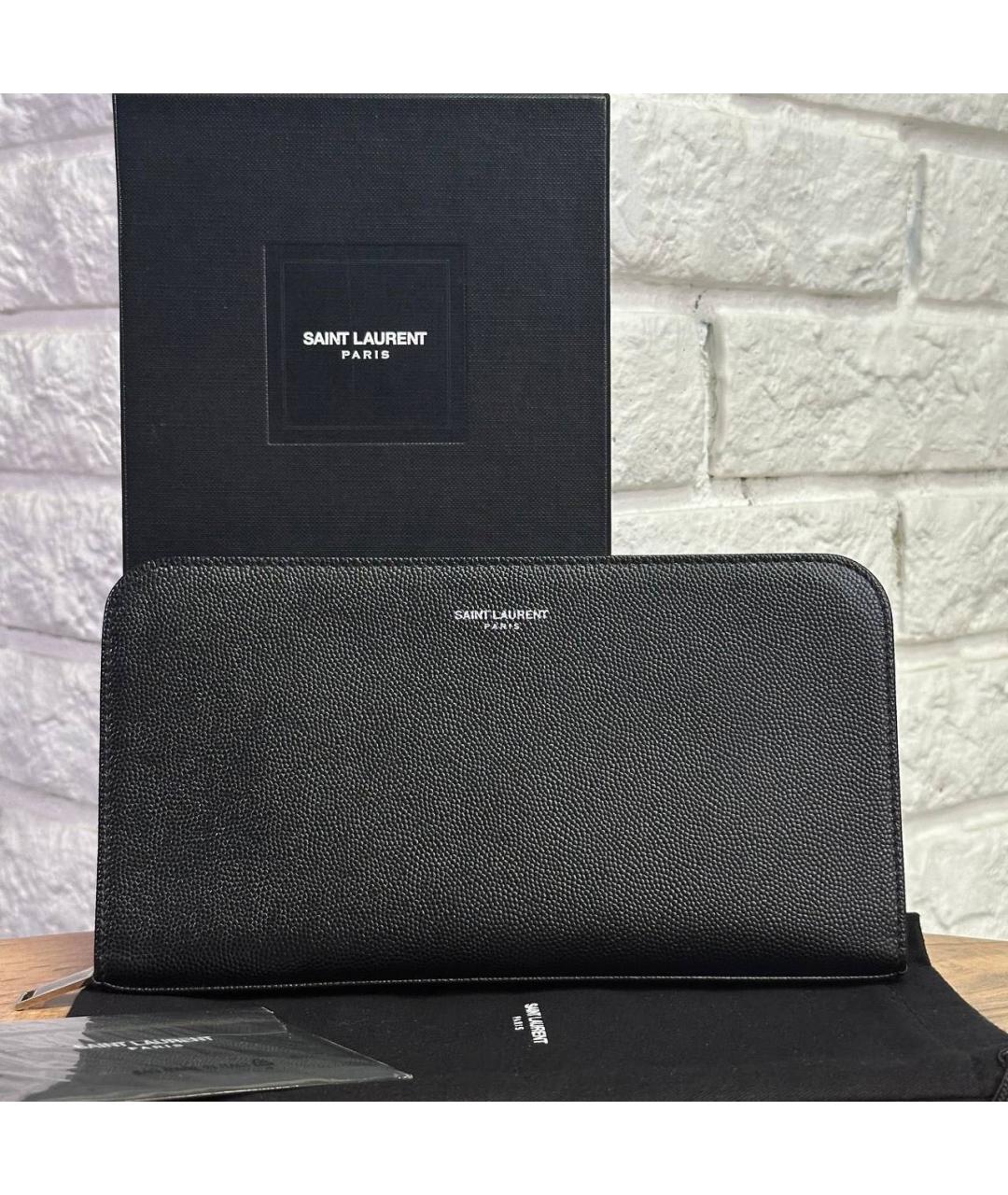 SAINT LAURENT Черный кошелек, фото 2