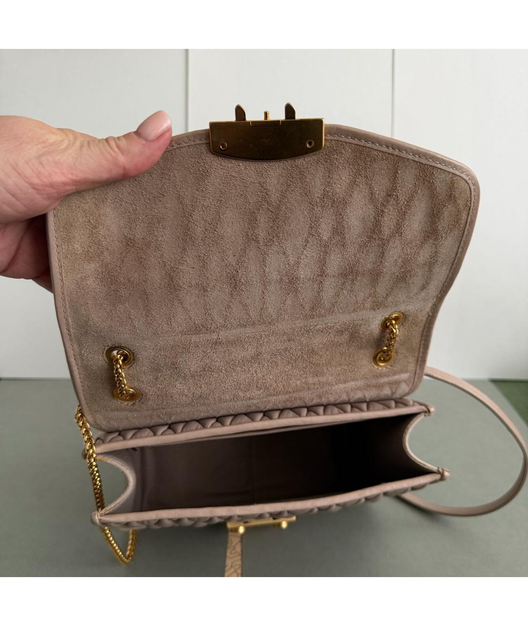 FURLA Бежевая кожаная сумка через плечо, фото 4