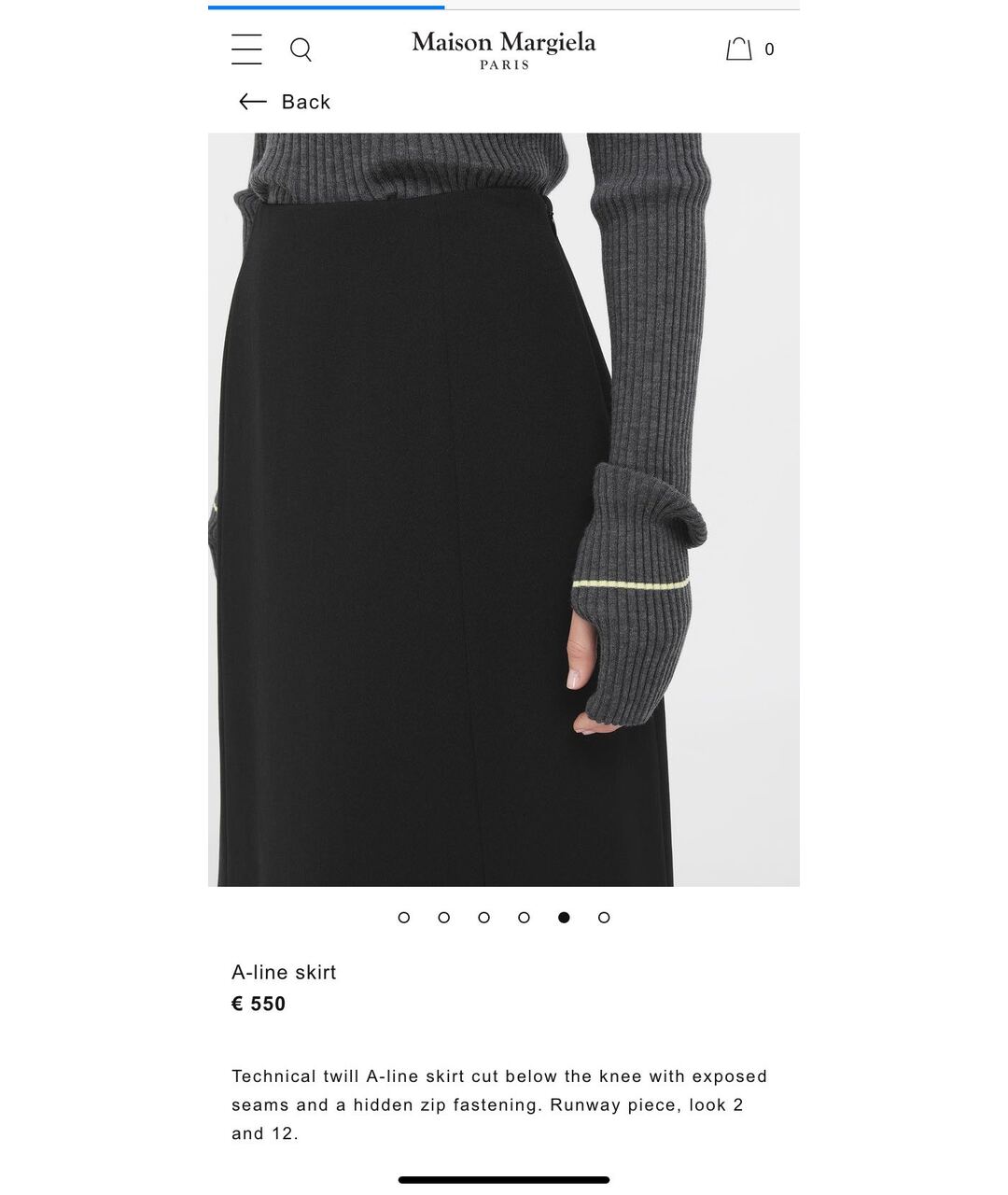 MAISON MARGIELA Черная полиамидовая юбка миди, фото 8