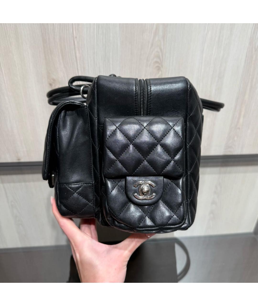 CHANEL Черная кожаная сумка через плечо, фото 4