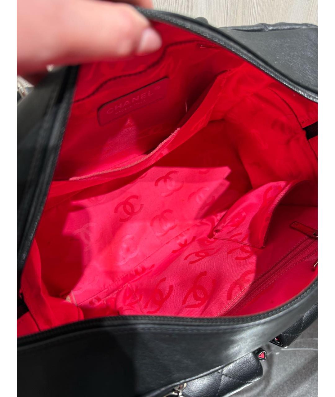 CHANEL Черная кожаная сумка через плечо, фото 7