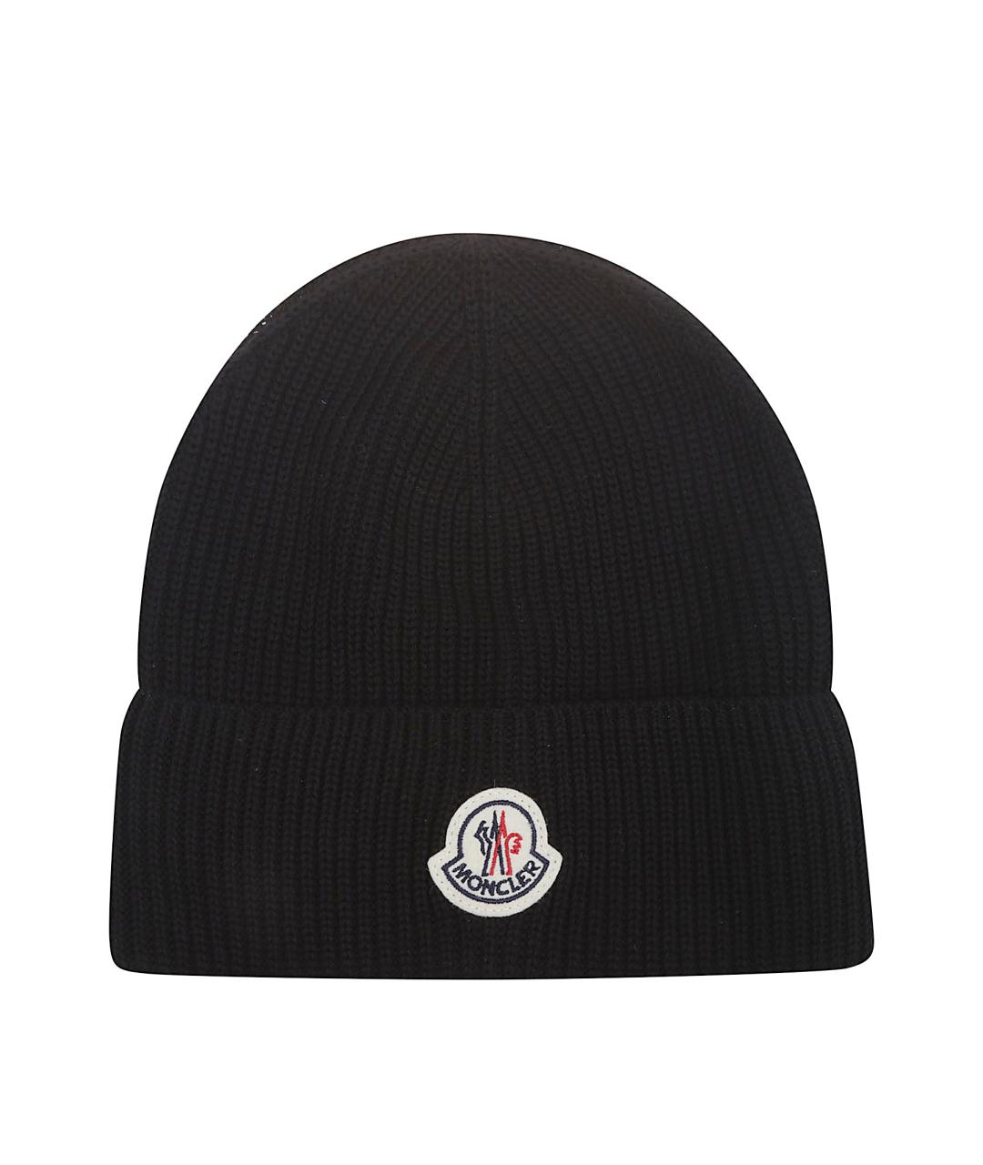 MONCLER Черная хлопковая шапка, фото 1