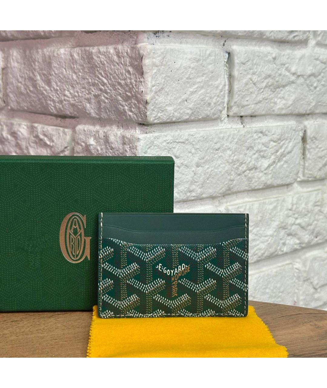 GOYARD Зеленый кожаный кардхолдер, фото 2