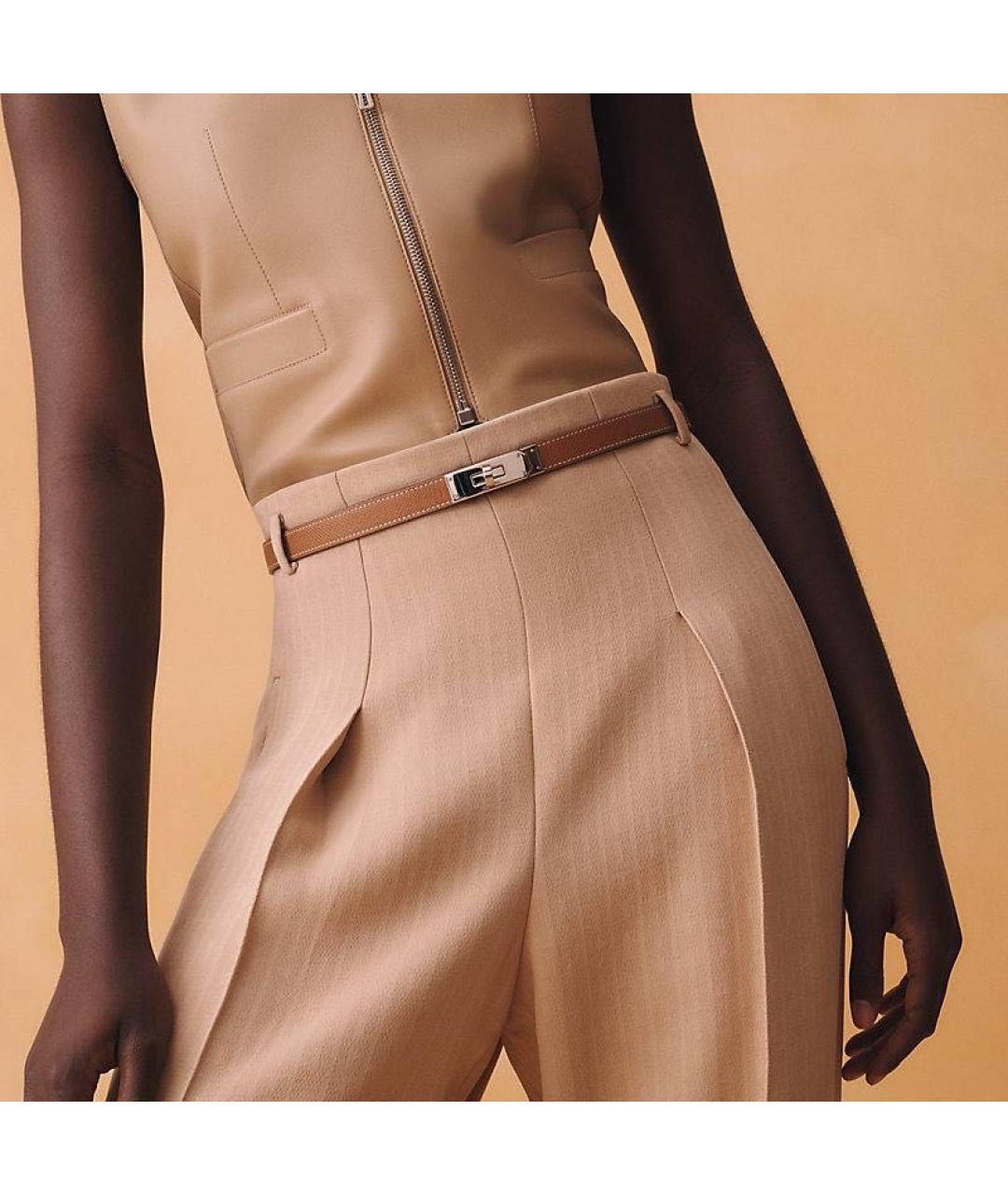 HERMES Коричневый кожаный ремень, фото 3